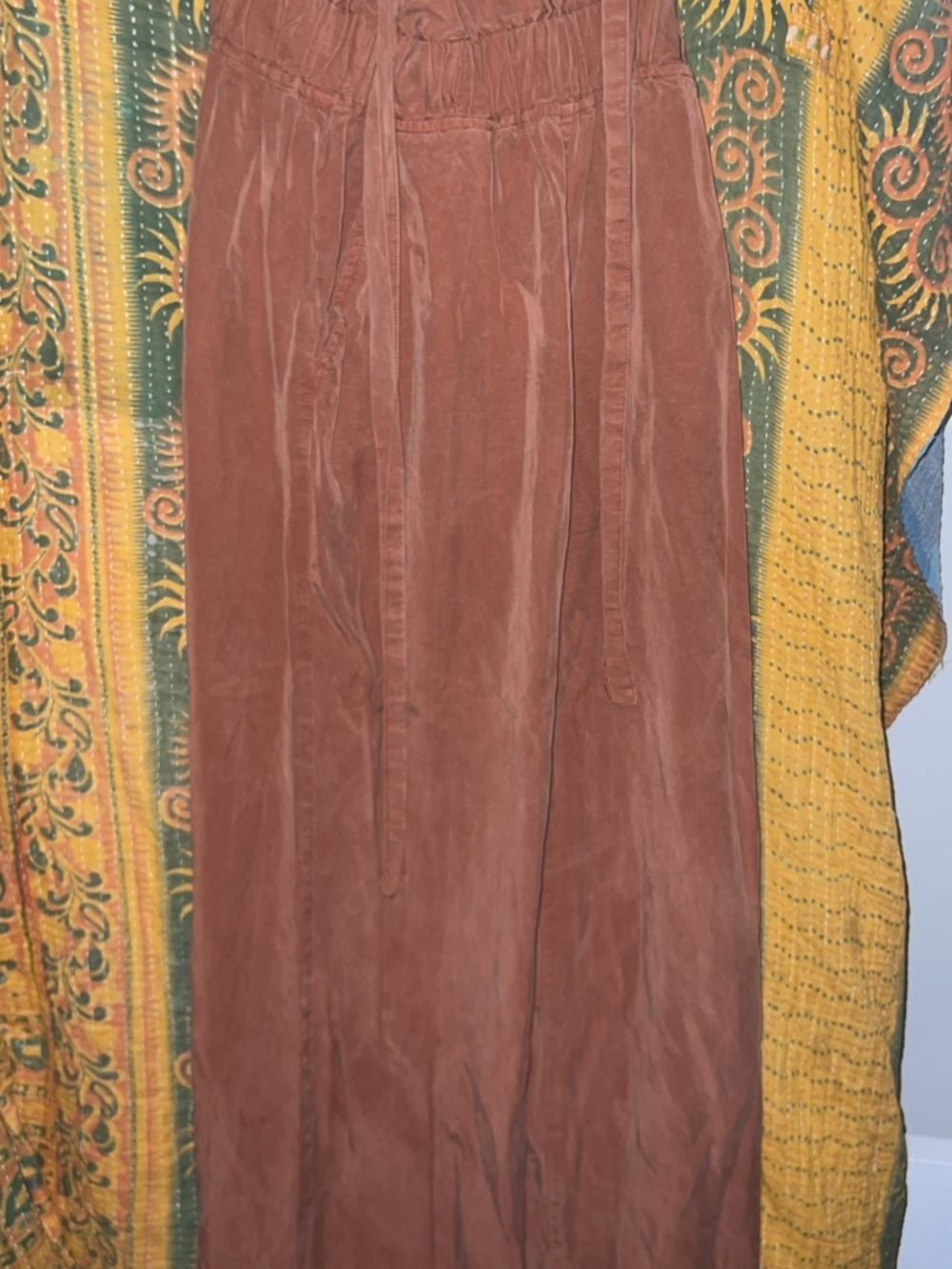 Rust-Colored Drawstring dress pants